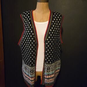 vintage cascade Classics Norwegian-style Fair Isle knit sweater vest small